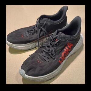 Hoka Men's Black and Red Athletic Shoes